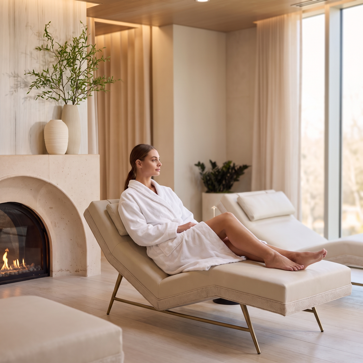 Kallivena lifestyle image, person in robe